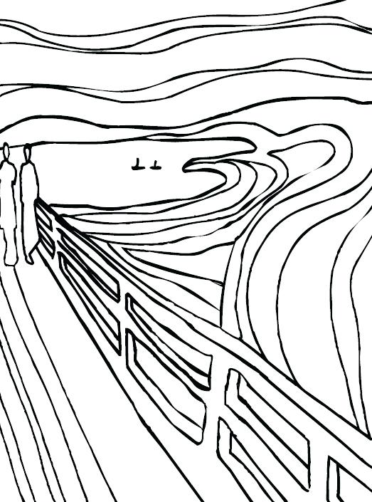 523x705 The Scream Coloring Sheet Coloring Pages And Fuzzy Free Printable