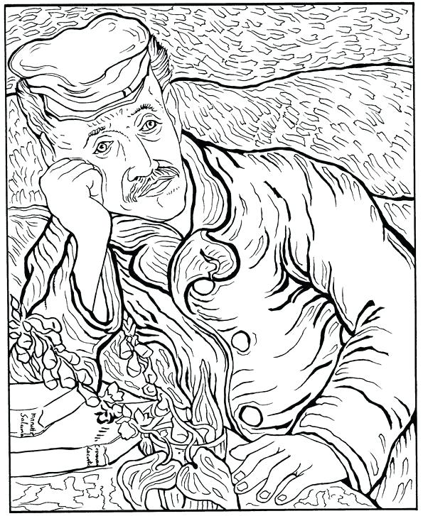 595x727 Starry Night Coloring Sheet