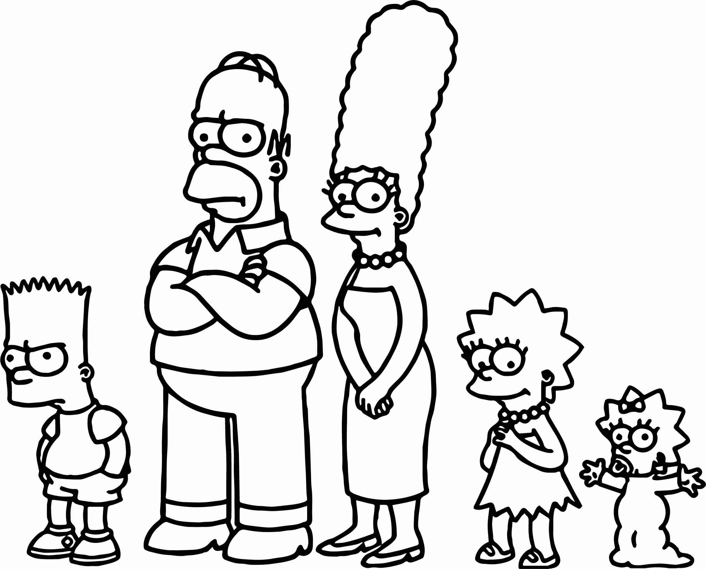 2331x1877 Free Printable Simpsons Coloring Pages Bart Simpson Family