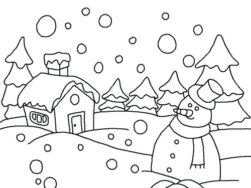 500x375 Snow Coloring Sheet