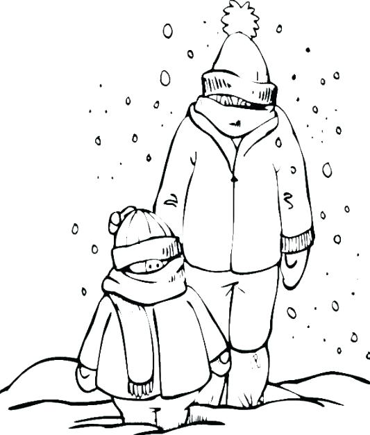533x626 Coloring Pages Of Snow Snowy Day Coloring Page Snow Day Coloring
