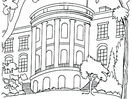 440x330 White House Coloring Pages Houses Coloring Pages Tree House