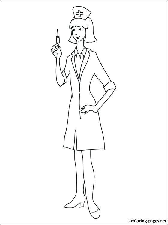560x750 Idea Nurse Coloring Pages And Nurse With Thermometer Coloring Page