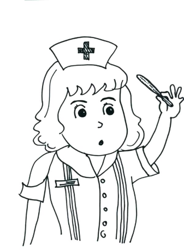 600x824 Nurse Coloring Page Nurse Coloring Page Nurse Checking Medical Kit