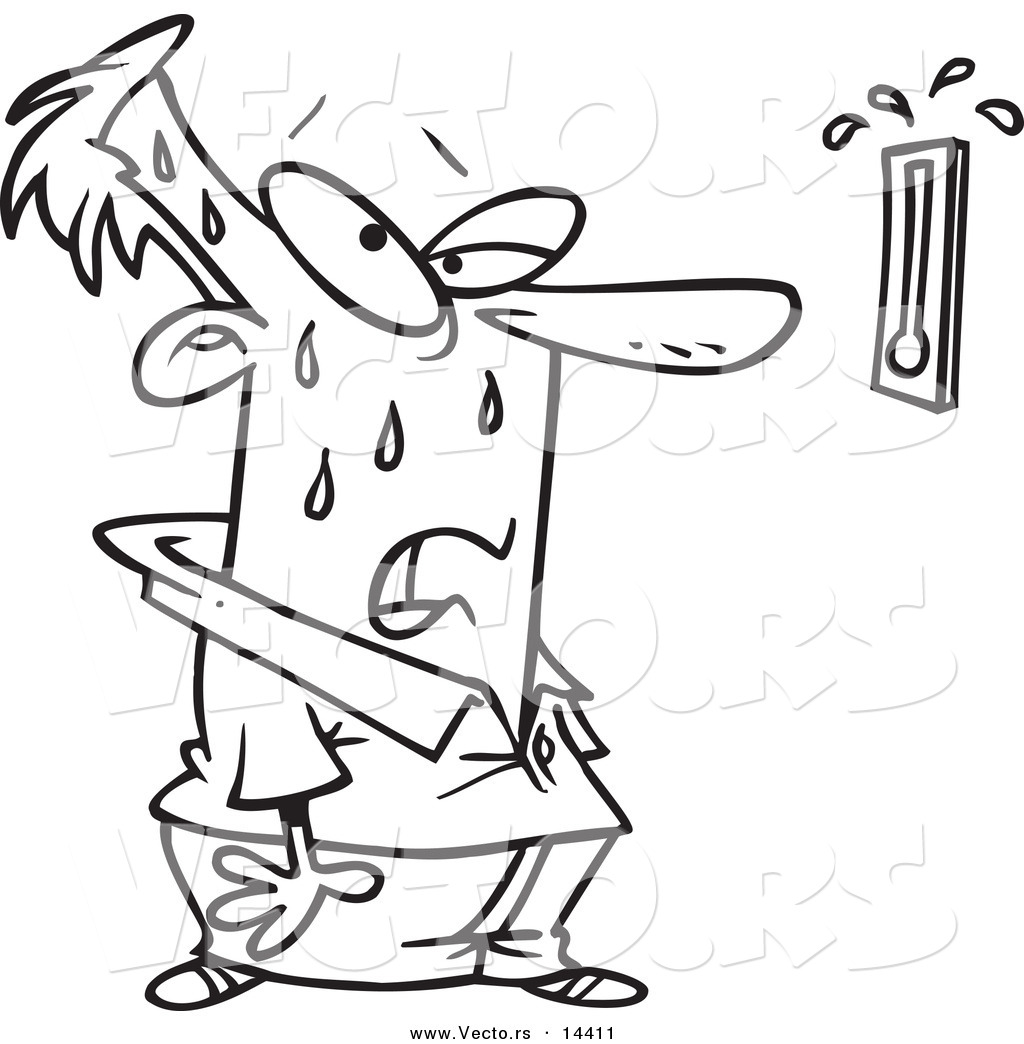 1024x1044 Vector Of A Cartoon Man Sweating And Staring
