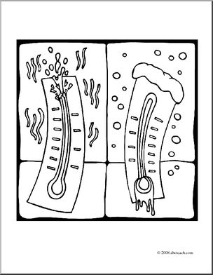 304x392 Clip Art Hot And Cold (Coloring Page) I Abcteach