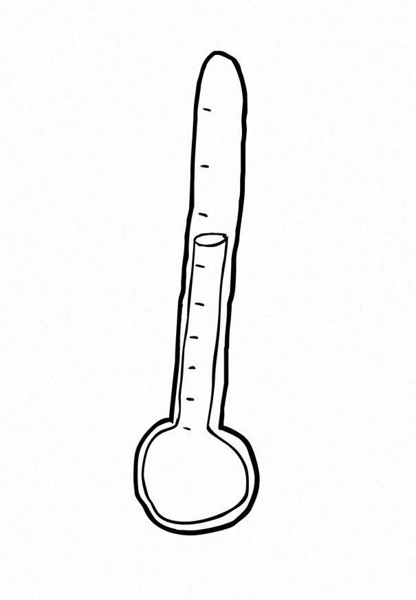 605x872 Coloring Page Thermometer