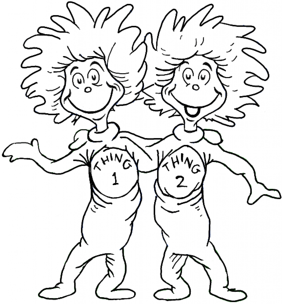 950x1024 Dr Seuss Coloring Pages Thing 1 And Thing 2