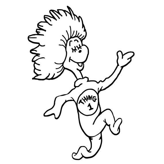 570x570 Thing One And Thing Two Coloring Pages Free