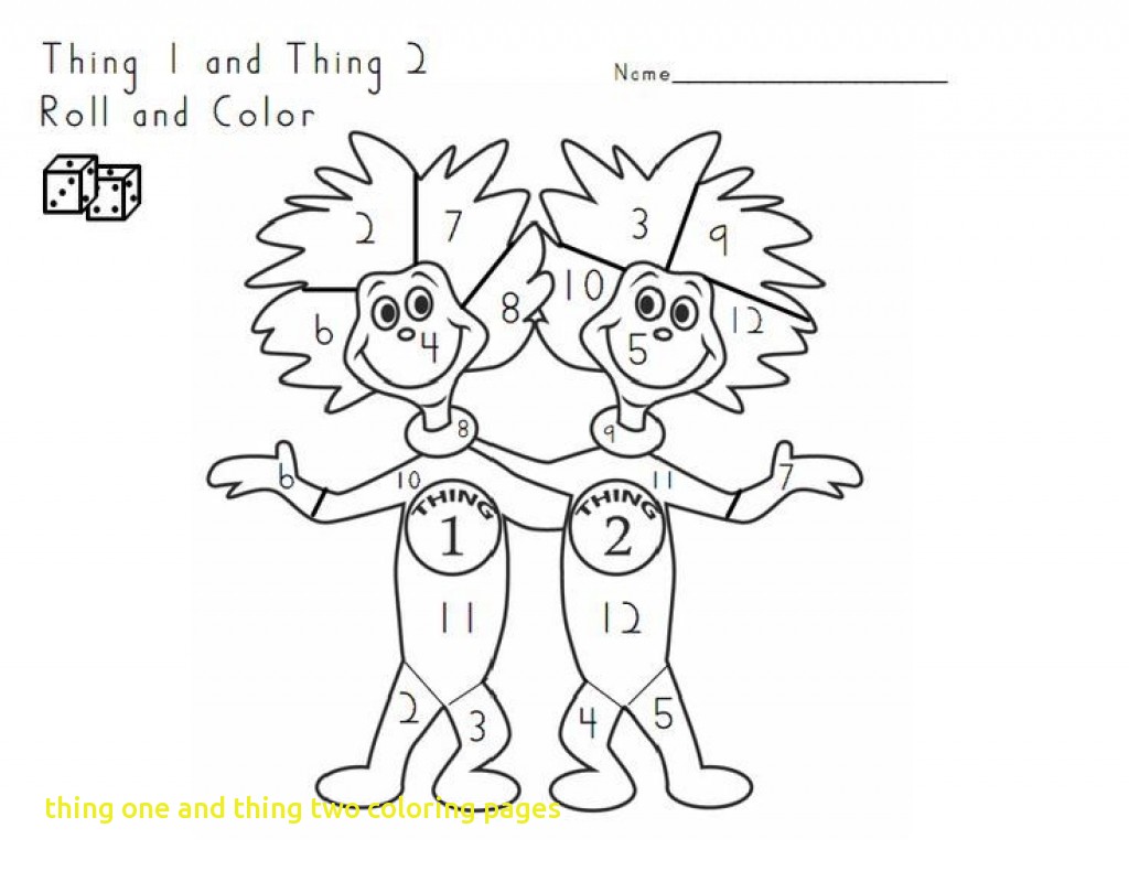 1024x790 Weird Thing One And Two Coloring Pages Awesome 1 2 Pictures