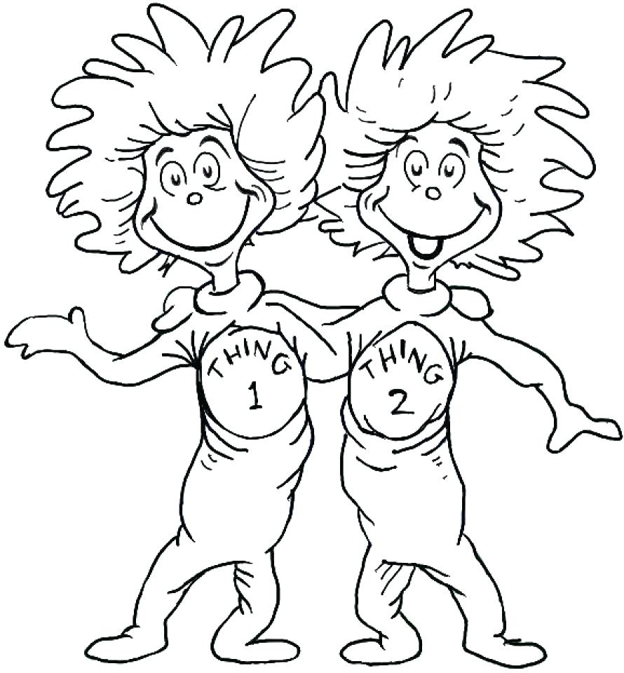 890x960 Coloring Page ~ Thing 1 And 2 Coloring Pages Cat In The Hat Color