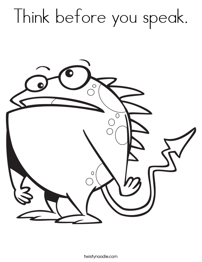 685x886 Think Before You Speak Coloring Page
