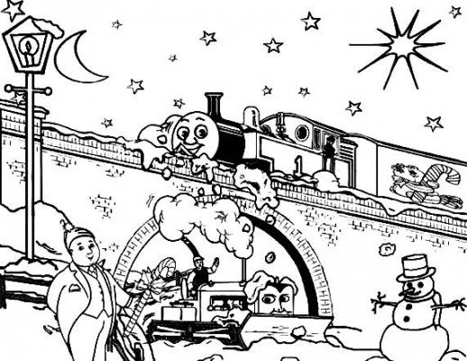 518x400 Thomas And Terence Passing Through The Snowy Day Christmas