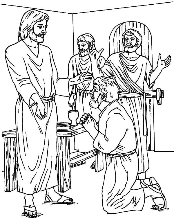 600x761 Jesus And Thomas Coloring Pages Doubting Thomas Clipart Ourclipart