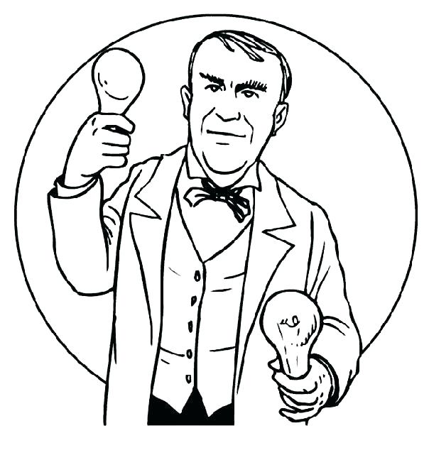 604x648 Thomas Edison Coloring Page Breaktime.site