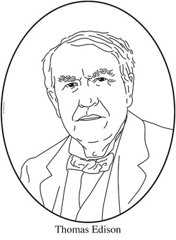 257x350 Thomas Edison Clip Art, Coloring Page, Or Mini Poster By Cordial Clips