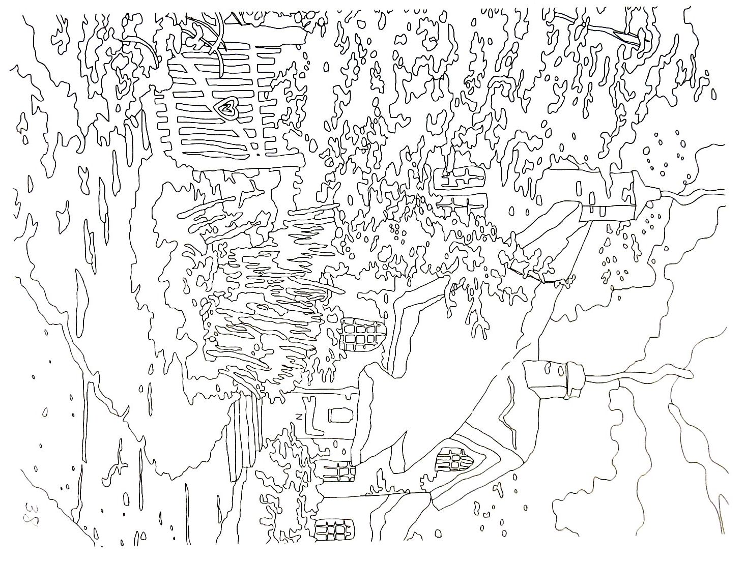 1462x1103 Glory Of Evening Thomas Kinkade Painting Coloring Book Printable