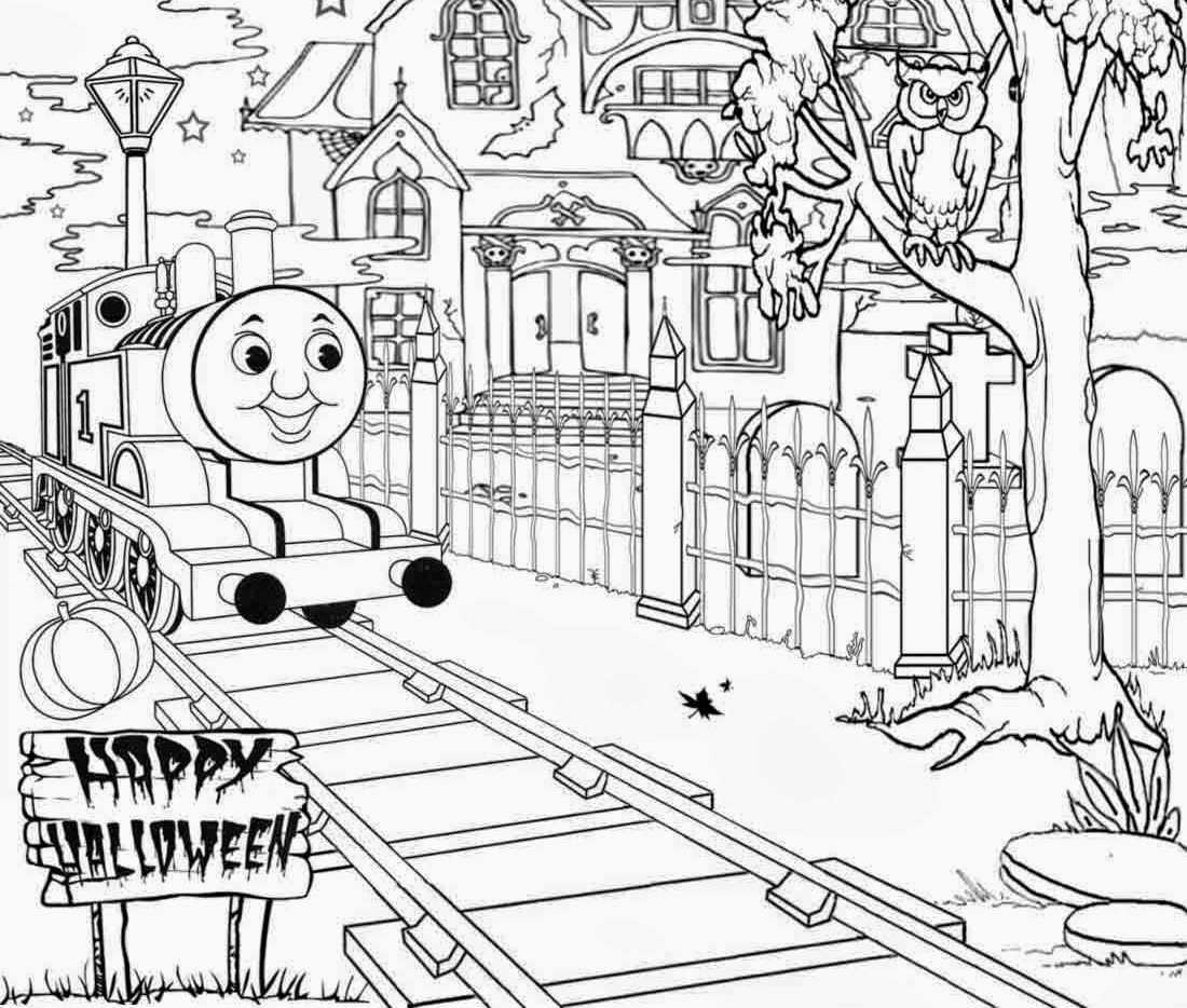 1100x934 Halloween Full Page Thomas The Train Coloring Pages Id 19457