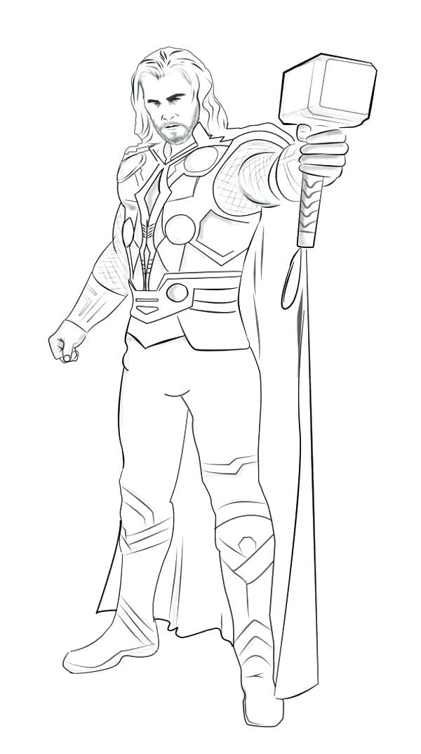 600x1073 Easy Thor Coloring Pages Elegant Thor Coloring Page Marvel Color
