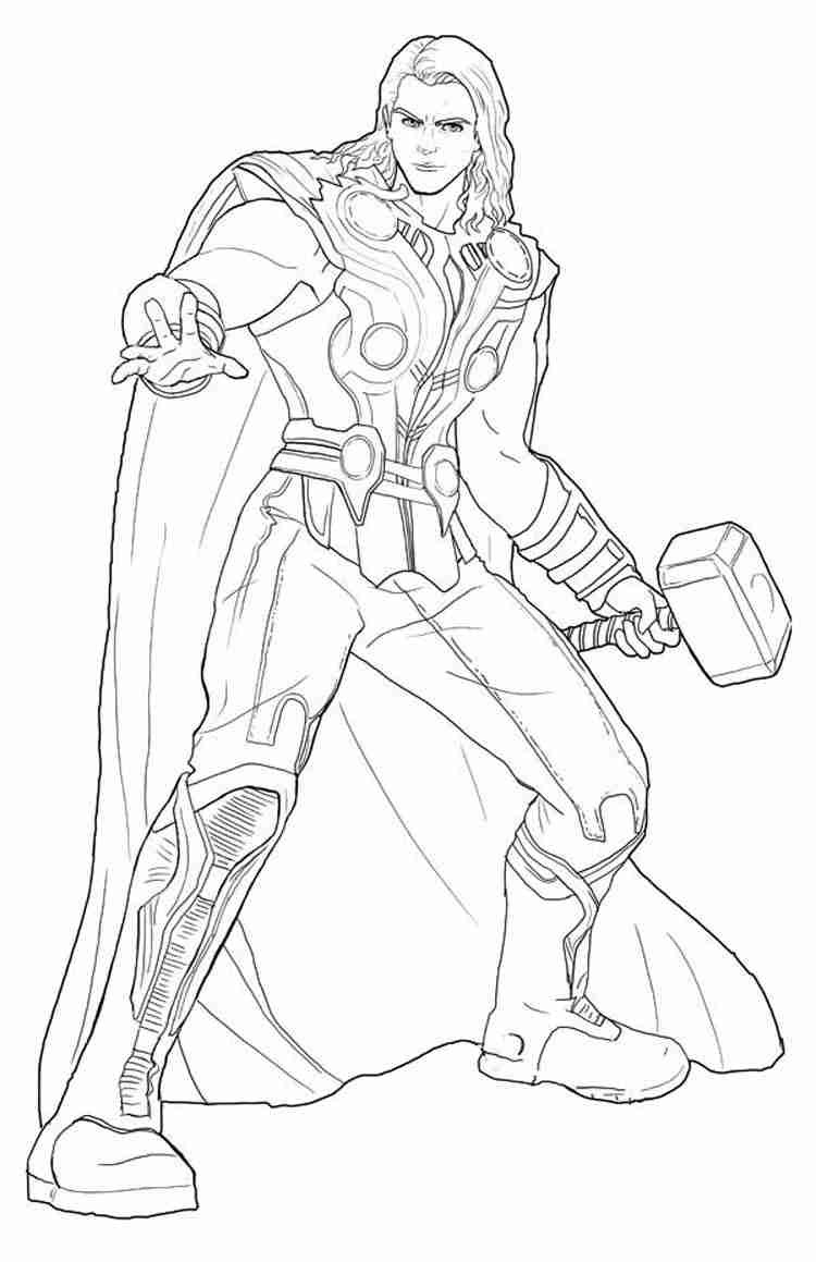 750x1159 Thor Coloring Page Wagashiya