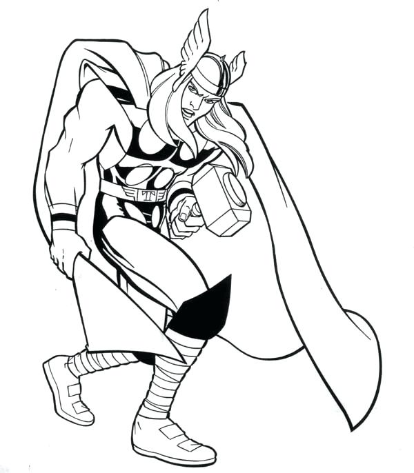 600x686 Thor Coloring Page Printable Coloring Pages For Kids Thor Coloring