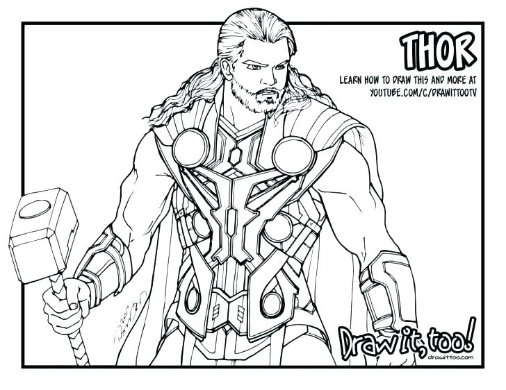 728x562 Thor Coloring Pages Hulk And Coloring Pages Thor Hammer Coloring