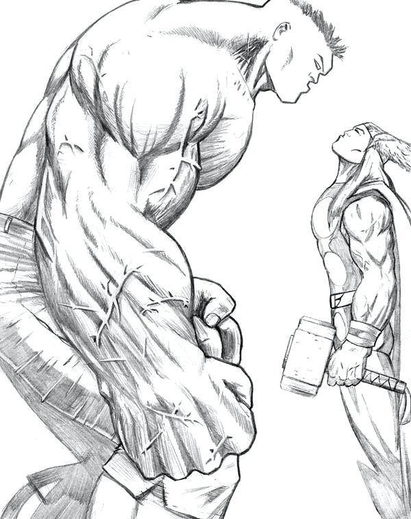 600x758 Thor Coloring Pages Vs Hulk Coloring Page Thor Free Printable