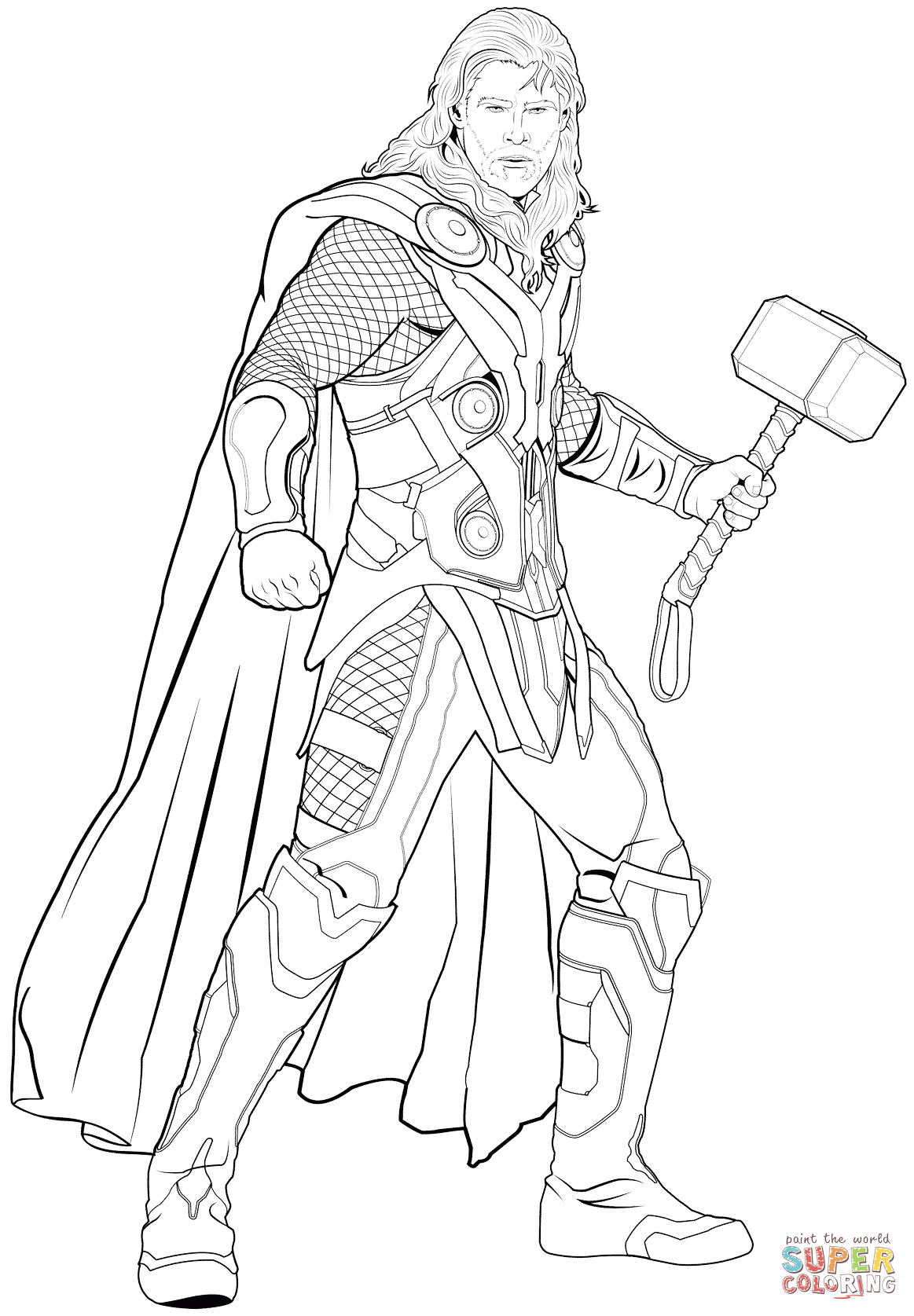 1163x1675 Avengers Thor Coloring Page Free Printable Pages Also