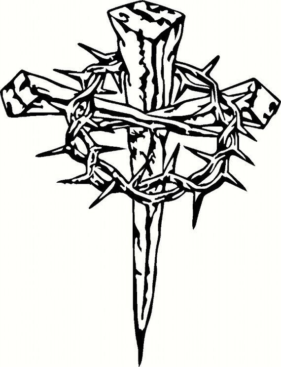 570x743 Vinyl Cross With Crown Of Thorns Projects To Try