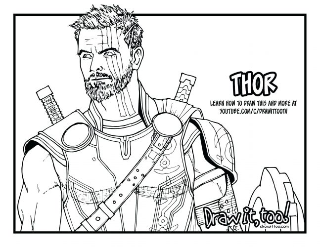647x500 Coloring Page ~ Thor Coloring Page Cute Pages Thors Hammer Thor