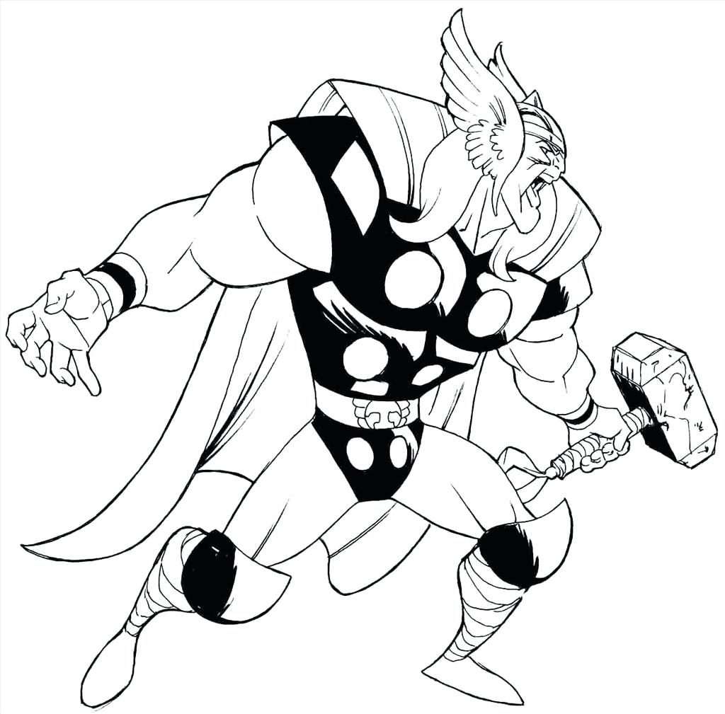 1024x1009 Coloring Pages ~ Thor Coloring Pages Ideal Wallpaper Easy Thor