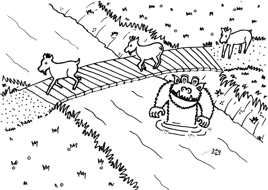 Three Billy Goats Gruff Coloring Pages