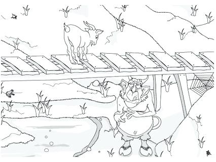 426x320 Three Billy Goats Gruff Coloring Pages Online Story Three Billy