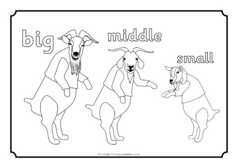 480x339 Three Billy Goats Gruff Colouring Sheets (Sb10897)