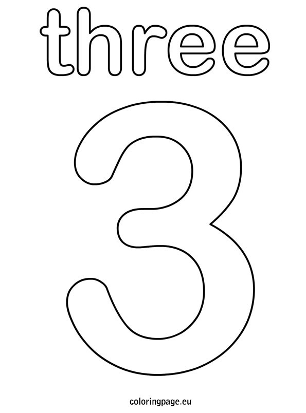 595x804 Three Coloring Page