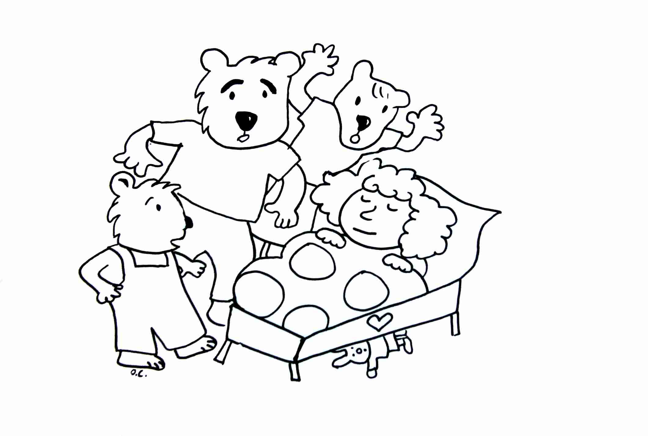 2121x1428 Goldilocks And The Tree Bears Fairy Tales Coloring Pages