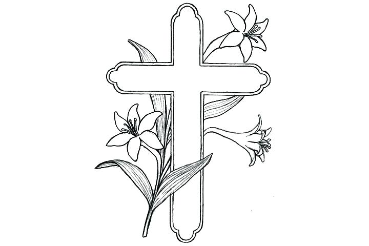 720x480 Crosses With Roses Coloring Pages And Rose Coloring Page Rose