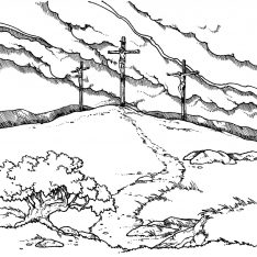 234x234 Three Crosses Hill Coloring Pages
