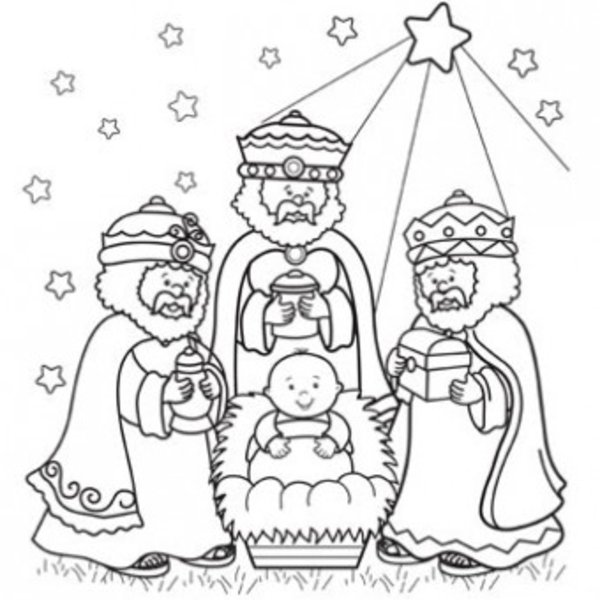 600x600 Three Kings Day Coloring Pages Wisemen Craft Three Wise Men