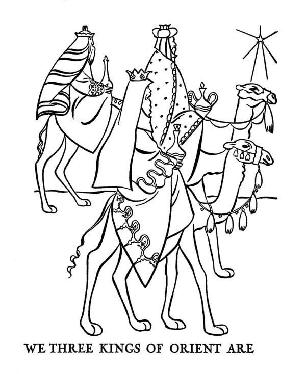 600x734 Journey Of Three Kings Bible Christmas Story Coloring Pages Best