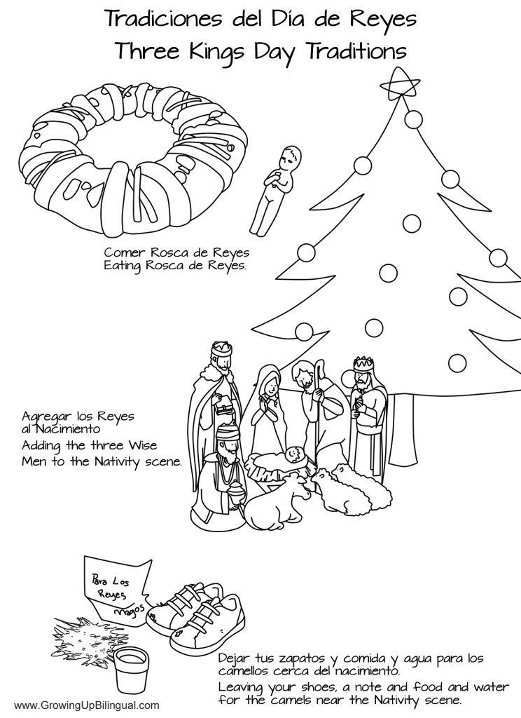 744x1024 3 Kings Day Coloring Pages