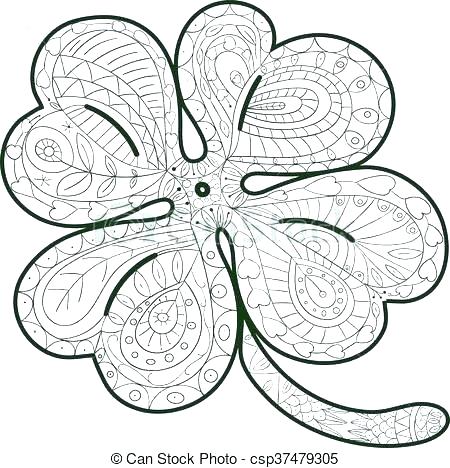 450x468 Four Leaf Clover Coloring Four Leaf Clover Coloring Four Leaf