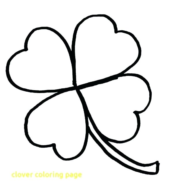 600x661 Four Leaf Clover Coloring Page Clover Coloring Page In 3 Leaf