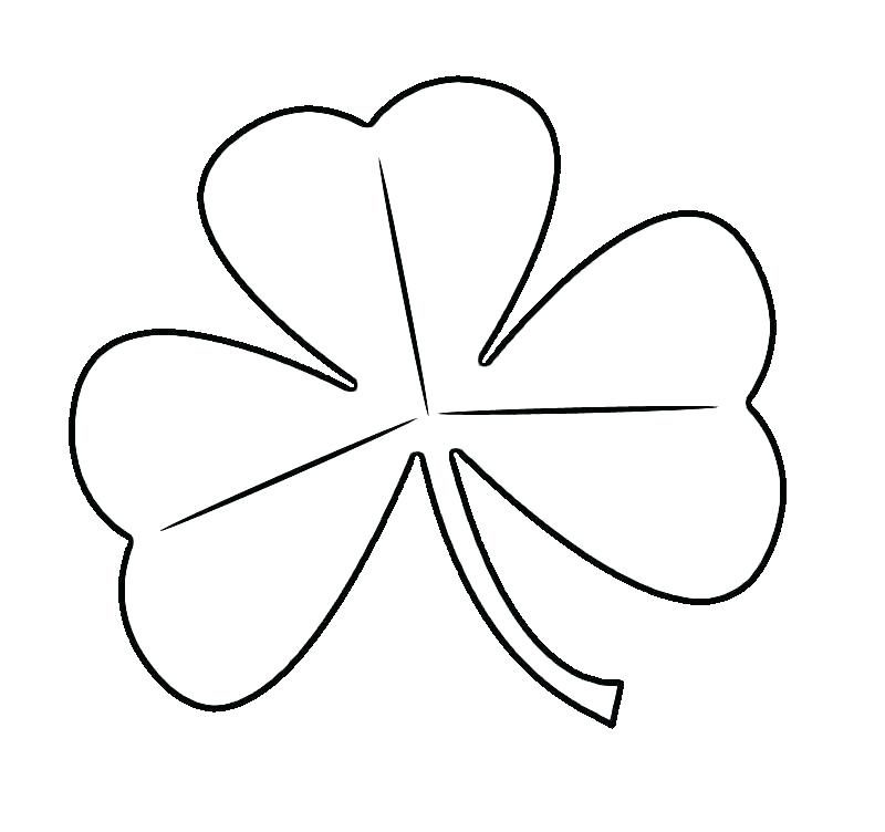 800x752 Template For Three Leaf Clover Printable Coloring 4 Leaf Clover