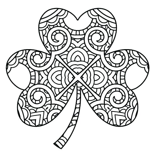 618x618 Clover Coloring Happy Leprechaun With Four Leaf Clover Coloring