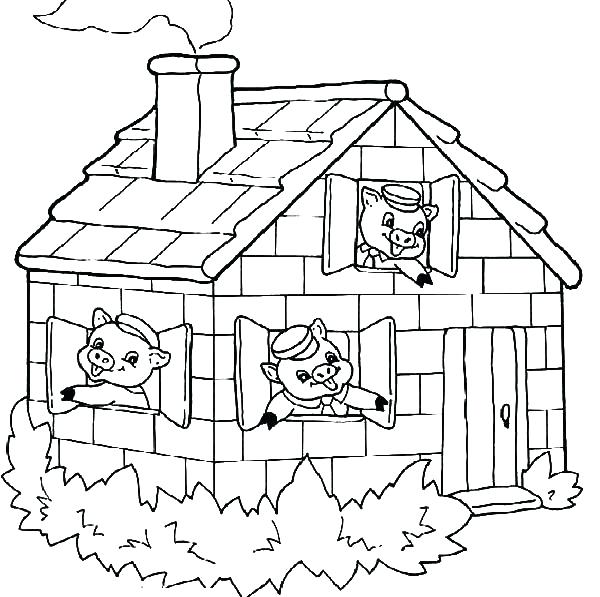 600x597 3 Little Pigs Coloring Pages Three Little Pigs Coloring Sheets