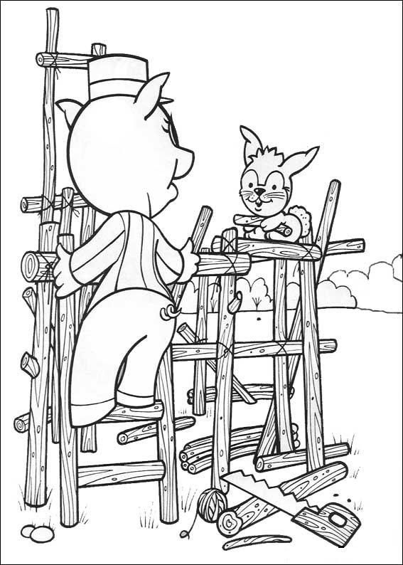 Three Little Pigs Houses Coloring Pages