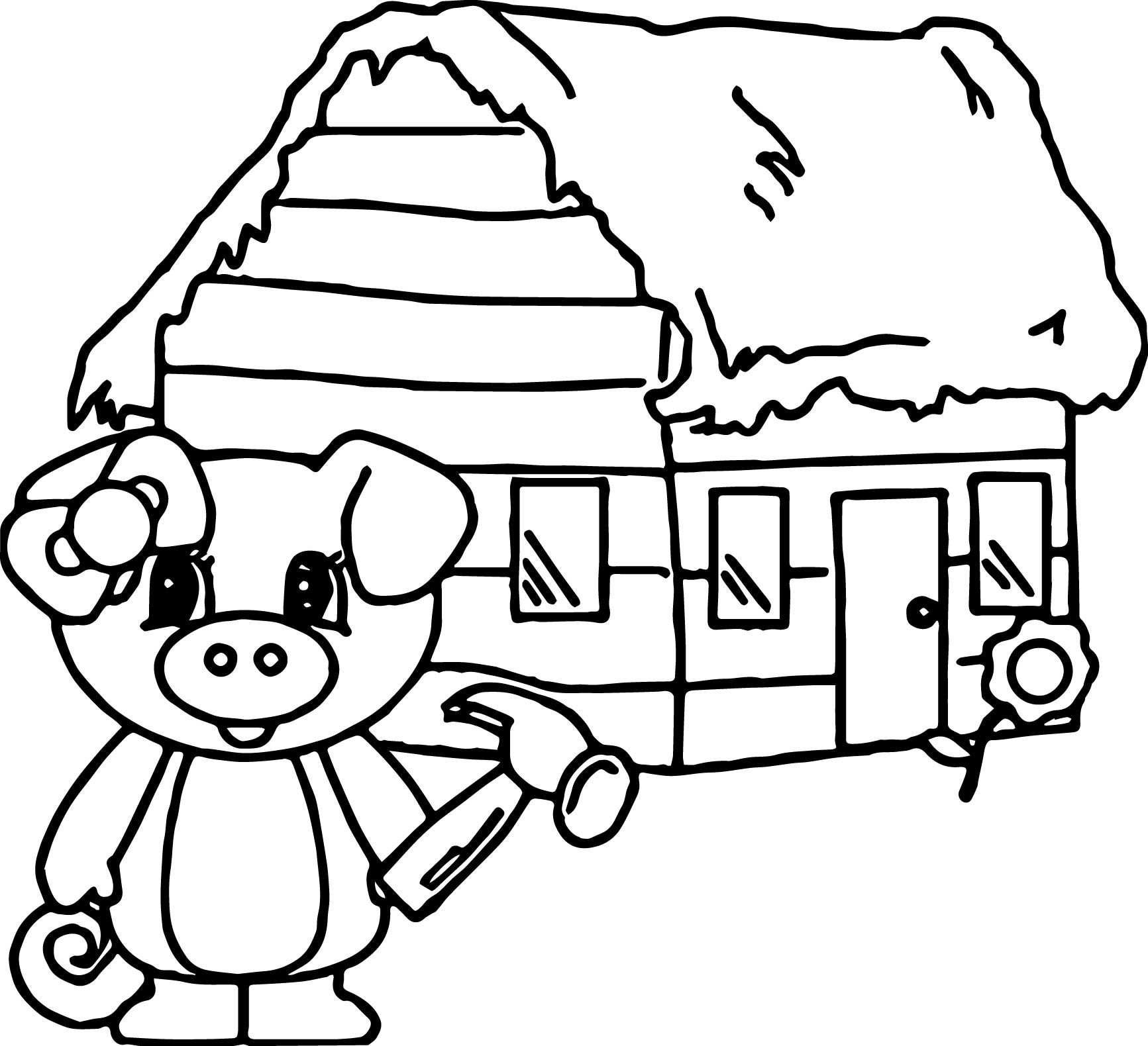1733x1580 Coloring Page Straw House Three Little Pigs Pages The Story