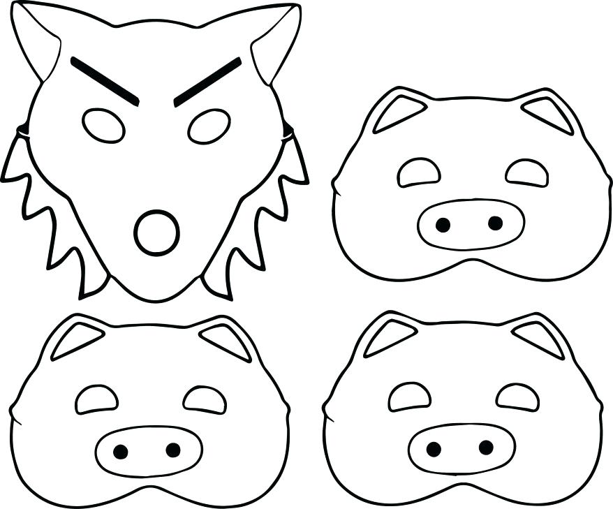 878x729 3 Little Pigs And Wolf Mask Coloring Page Excellent Three 3 Little