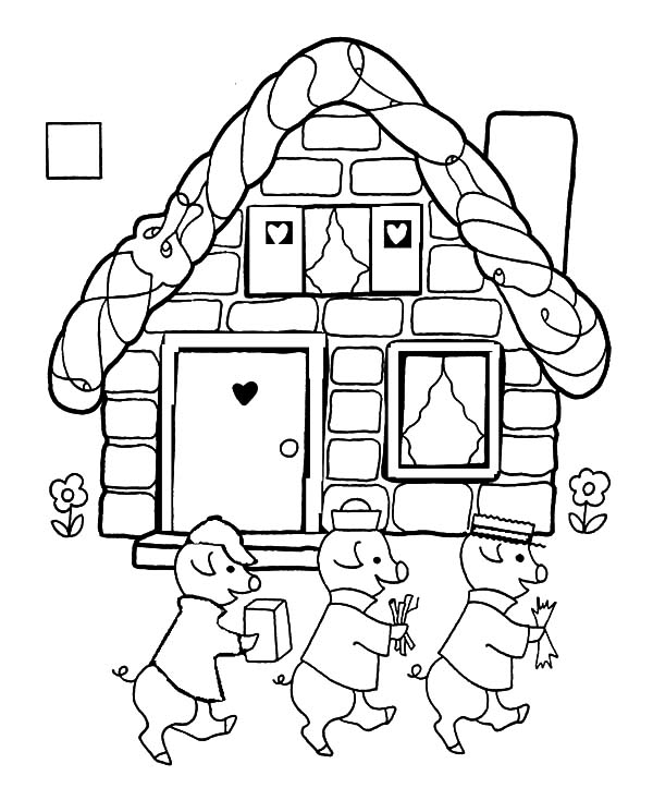 600x734 The Tale Of Three Little Pigs Coloring Pages Batch Coloring